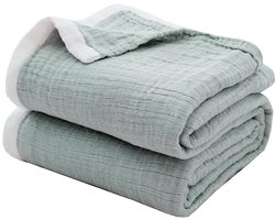 Deken - Knuffeldeken - Zacht deken - Zachte en knuffelige deken mousseline sprei - sprei katoenen deken - woondeken - geschikt voor alle seizoenen - als bankhoes - slaapkamer - 150x200cm