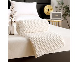 Deken - Superzachte en Extra Dikke Fleece Plaid - Warme Woonkamer Decoratie voor Bed en Bank - Ademend en Comfortabel - Formaat 180x200 cm - Beige Kleur