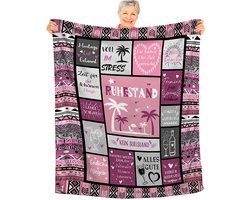 Deken - Zacht Flanel met Happy Retirement Opdruk - 130 x 150 cm