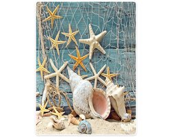 Deken zachte flanel zachte fleece deken bedsprei strand zeester shell houten netwerk
