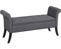 Dekenkist voor Dekens en Extra Opslag - Bijzet Bankje - Opbergbank Binnen en Buiten - Dekenkisten voor Slaapkamers - Bank met Opslagruimte - Bedkist - Grijs - Extra Zacht