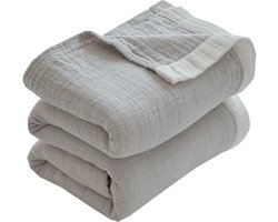 Dekens - Knuffeldeken - Handdoekdeken van 100% katoen - Quilt deken - Airconditioningdeken - Dekentje voor op de bank - Grijs - 150×200cm - Katoen