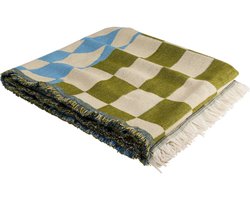 Dekken Checker blauw en groen 170x130cm Kare Design