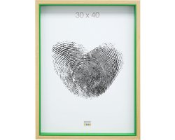 Deknudt Frames fotolijst S40BH8 - naturel - groene rand - hout - 30x40