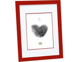 Deknudt Frames fotolijst S43AK4 P1 - rood met passe-partout - 13x18 cm