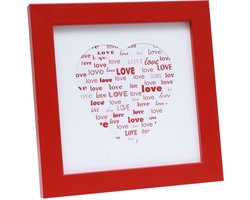 Deknudt Frames fotolijst S45SK4 LOVE - rood met hartjesvorm - 10x10 cm