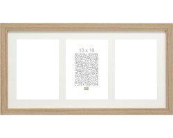 Deknudt Frames fotolijst S66KB3 - naturel - 3 verticale foto's 13x18 cm