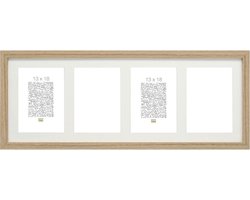 Deknudt Frames fotolijst S66KB4 - naturel - 4 verticale foto's 13x18 cm