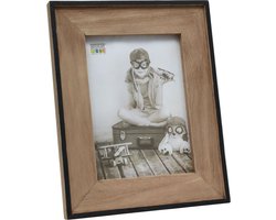 Deknudt Frames fotolijst S67TX2 - zwart + houten passe-partout - 13x18