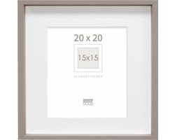 Deknudt Frames Fotolijst - taupe met passe-partout - 15x15  / 20x20 cm