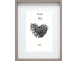 Deknudt Frames Fotolijst - taupe met passe-partout - 20x30 / 30x40 cm