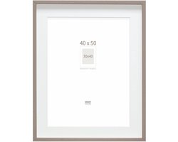 Deknudt Frames Fotolijst - taupe met passe-partout - 30x40 / 40x50 cm