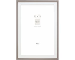 Deknudt Frames Fotolijst - taupe met passe-partout - 40x60 / 50x70 cm