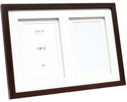 Deknudt Frames multifotolijst - bruin - passe-partout - 2 foto's 10x15