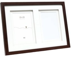 Deknudt Frames multifotolijst - bruin - passe-partout - 2 foto's 15x20