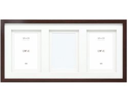 Deknudt Frames multifotolijst - bruin - passe-partout - 3 foto's 10x15