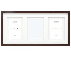 Deknudt Frames multifotolijst - bruin - passe-partout - 3 foto's 15x20