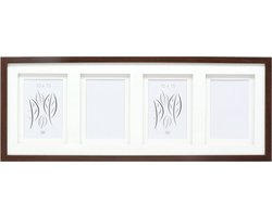 Deknudt Frames multifotolijst - bruin - passe-partout - 4 foto's 10x15