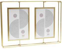 Deknudt Frames multifotolijst - goudkleurig metaal - vintage - 2x foto 10x15