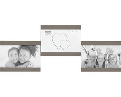 Deknudt Frames multifotolijst S68RK9 P3 - taupe - 3 foto's 10x15 cm