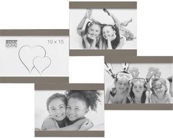 Deknudt Frames multifotolijst S68RK9 P4 - taupe - 4 foto's 10x15 cm
