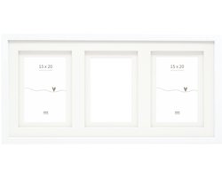 Deknudt Frames multifotolijst - wit - passe-partout - 3 foto's 15x20