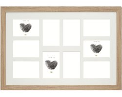 Deknudt Frames multifotolijst XL - naturel - collagelijst voor 10 foto's 10x15 cm - met passe-partout