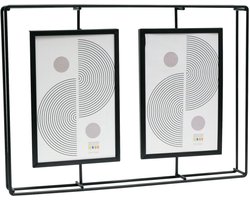 Deknudt Frames multifotolijst - zwart metaal - vintage - 2x foto 10x15