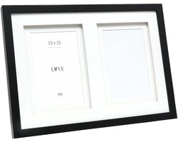 Deknudt Frames multifotolijst - zwart - passe-partout - 2 foto's 10x15