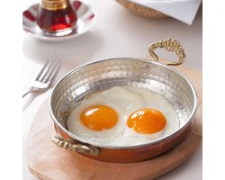 Deko - Koperen pan - 20 cm - snelle warmteverdeling - goudkleurige handvaten - duurzaam