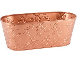 Dekoratief | Bakje ovaal m/twijgjes, koper, metaal, 26x12x10cm | A245878