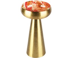 Dekoratief | Bowl op voet 'Splendid Flowers', goud, metaal, 13x13x20cm | A258065