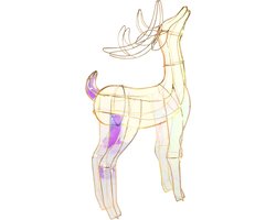 Dekoratief | Deco rendier staand, goud, LED color reflection, 26x12x52cm | A245870