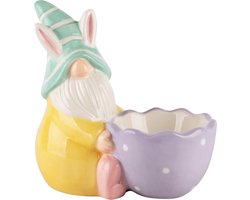 Dekoratief | Eierdopje bunnygnoom, multicolor, keramiek, 10x6x11cm | A240360