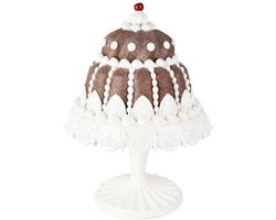 Dekoratief | Taart m/schotel, wit/bruin, resina, 26x26x36cm | A255832