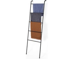 Dekoratieve handdoekladder - Opberger - Ruimte Organiseren - 5 lagen ontwerp - 162 cm hoog - Zwart