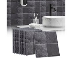Dekorix plaktegels - Set van 10 zelfklevende tegels - Tegelstickers - Keuken - Badkamer - 23*23cm - Grijs