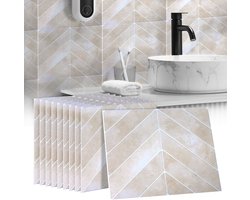Dekorix plaktegels - Set van 10 zelfklevende tegels - Tegelstickers - Keuken - Badkamer - 29*23cm - Beige