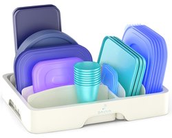 Deksel Vershouddozen, deksel organizer, keuken organizer voor keukenkast en lade, maaltijdprepdozen, opbergdozen, dekselhouder, keukenorganizer, opbergen
