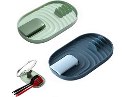 Dekselhouder Set van- 2Stuks - Kunststof -blauw/groente- Dekselhouder - Opbergen deksel rek - Kras en roest vrij - Opbergrek voor pannen en deksels - Keukenrek - Bordenhouder - Bordenstandaard - Dekselstandaard - Potdekselhouder