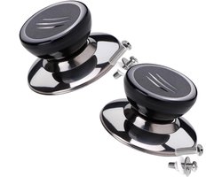 Dekselknop Pan Pot - Pannendeksel knop - Dekselknop Vervangingsset - Universele Hittebestendige Handgreep met Schroeven en Ringen - Geschikt voor Pannendeksel Wok Stoompan Soeppan en Melkpan - voor deksel pannen en potten vervangen - 2 stuks