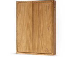 Deleca Teakhouten Snijplank - Dubbelzijdig met Sapgeul / Handgrepen - Groot en Dikke Teak Hout Hakblok - Voor Keuken, Duurzame Snijplanken, Serveerplank, Kaasplank, Borrelplank, Tapasplank - Zonder Plastic - 51x38x3.8 cm