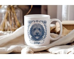 Delfstblauw mok Rottweiler met naam - Gepersonaliseerd cadeau - 300 ml - Geschikt voor koffie & thee - Vaatwasbestendig