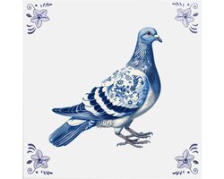 Delfts blauw tegeltje duif - delfts blauw wandbord - delftsblauw - hollandse cadeautjes - wanddecoratie - decoratieve accessoires