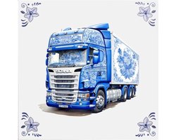 Delfts blauw tegeltje Scania design - delfts blauw wandbord - delftsblauw - hollandse cadeautjes - wanddecoratie - decoratieve accessoires