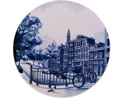 Delfts blauw wandbord Amsterdam | | Delfts Blauw | Holland | Heinen Delfts Blauw | Souvenir | Wandbord | Relatiegeschenk | Wanddecoratie