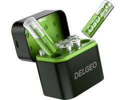 Delgeo 1.5V AA Oplaadbare Lithium Batterijen - 3600mWh - Inclusief USB Oplaadbox - Set van 8