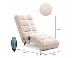 Delightness Massagestoel - Loungestoel - Loungebank - Ligstoel - Massage Stoel Elektrisch - Chaise Longue - 5 Standen - Beige