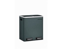 Delightness prullenbak - Pedaalemmer - Prullenbak 2 vakken - Afvalbak - Afvalscheiding - Luchtdichte afsluiting - 2x15L - 30L - Zwart