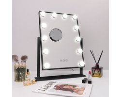 Delorge Make Up Spiegel - Make Up Organizer - Make Up Tafel - Make up Hollywood Spiegel - Visagie Spiegel - Vanity Spiegel - Hollywood spiegel lampen - Make up spiegel met verlichting - Make up spiegel met led verlichting - Hollywood lampen